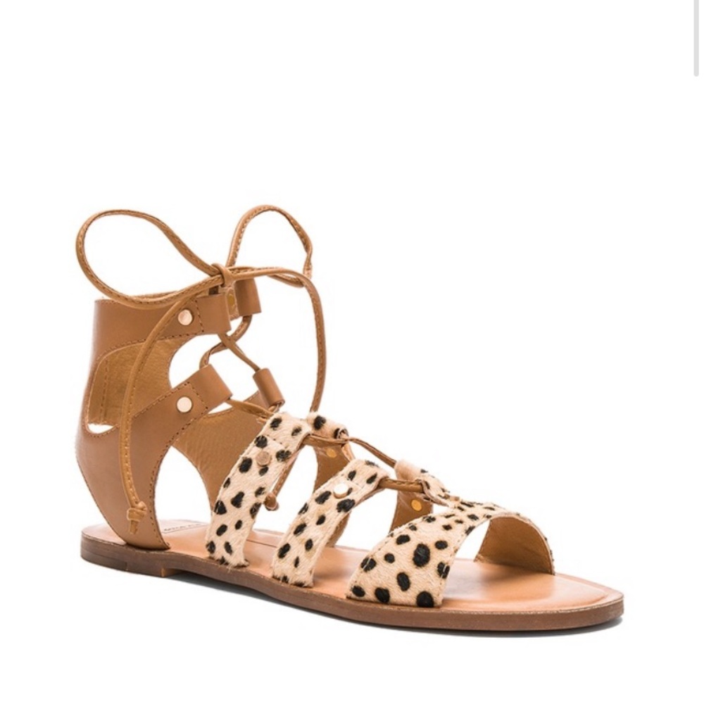 Dolce Vita Leopard Calf Hair Sandals - Picture 8 of 10